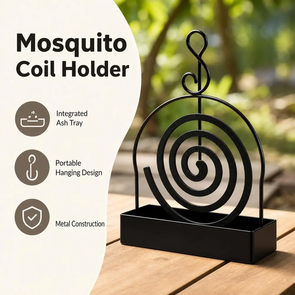 Incense Holders Coil Incense Burner Frame Iron Mosquito Coil Holder Modern Repellent Incense Rack For Household Bedroom Patio