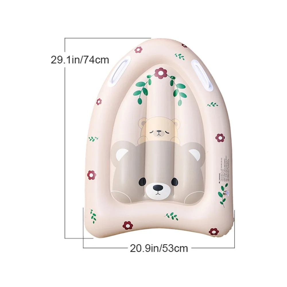 Inflatable Surfboard with Handles Swimming Floating Mat PVC Folding Beach Surfboard for Kids Water Fun Play