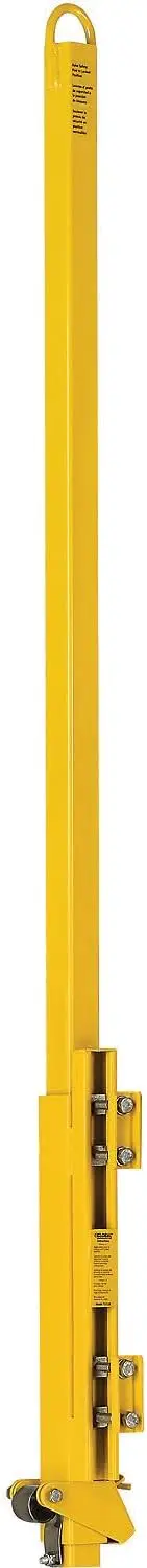 Steel Ladder Safety Post, Yellow Powder Coated