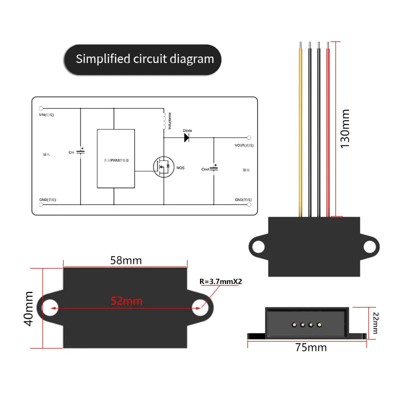 DC/DC Converter 12V to 13.8V/24V/28V Boost Module Automotive DC Transformer Voltage Regulator Power Adapter 1a 2A 3A 4A Inverter