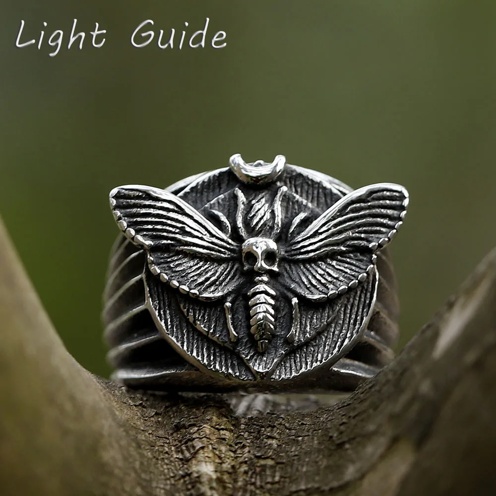 2022 NEW Men's 316L stainless-steel ringsDeath's Head Skull Moth Luxury Butterfly Rings punk Jewelry Gifts free shipping