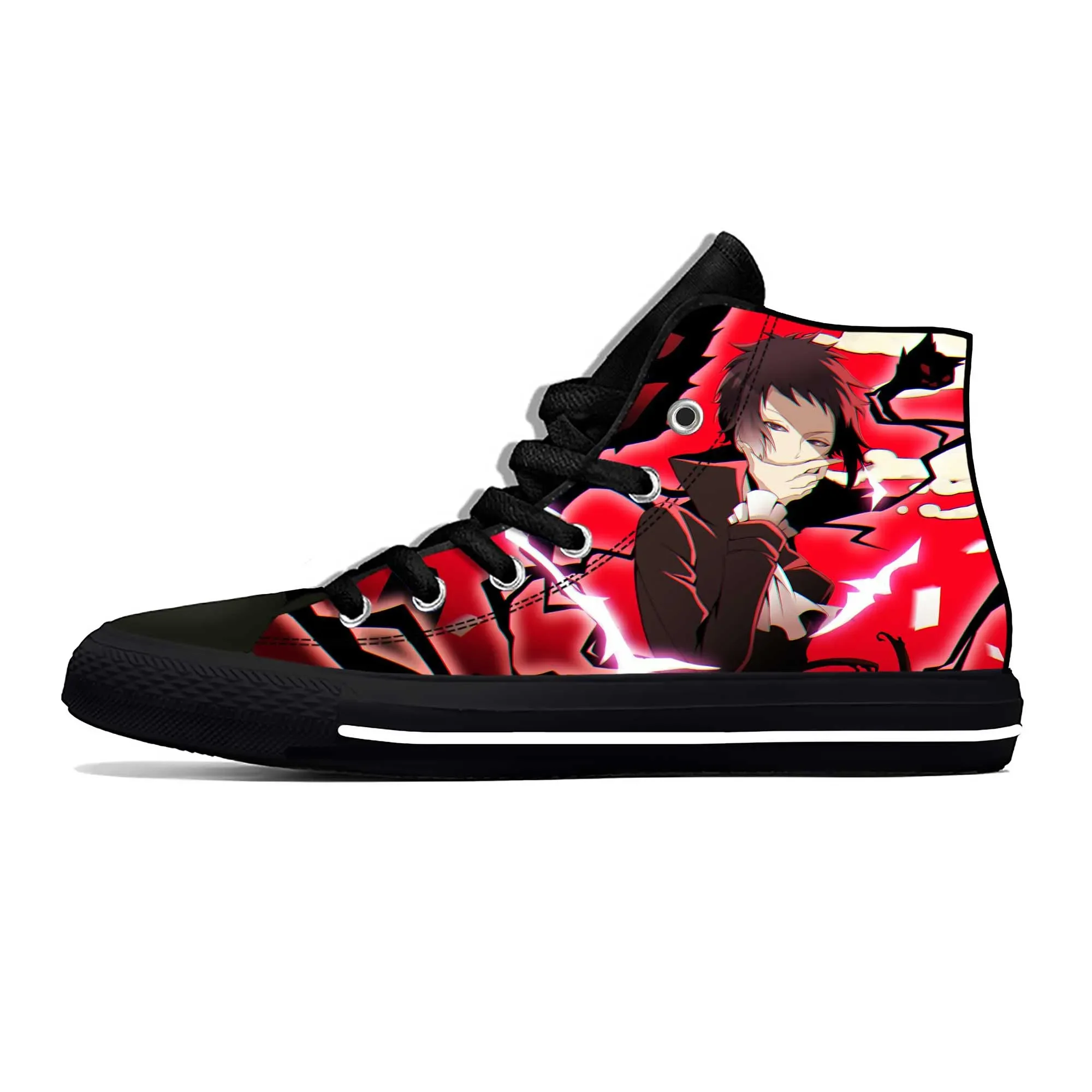 

Anime Manga Bungo Stray Dogs Akutagawa Ryunosuke Casual Cloth Shoes High Top Lightweight Breathable 3D Print Men Women Sneakers