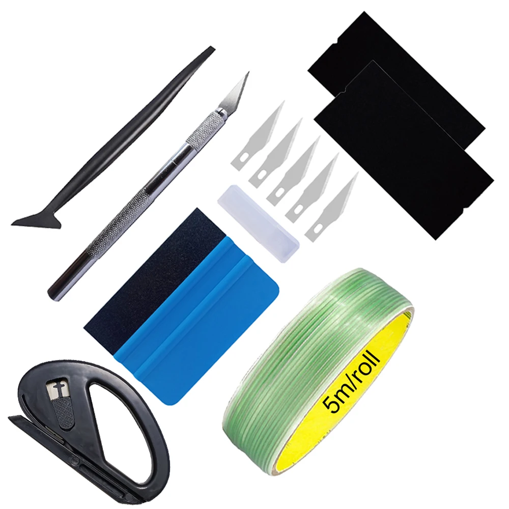 

Vinyl Wrap Tools Window Tint Kit Car Wrapping Tape Film Squeegees Plastic Scraper Wrap Knife Cutter Foil Tool
