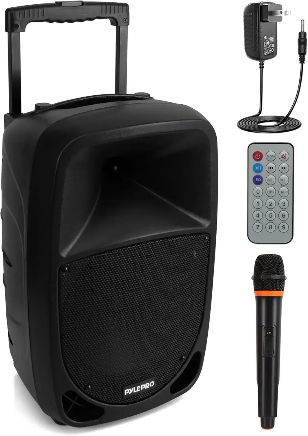 PSBT105A - 1000W Portable Bluetooth PA Speaker, 10'' Subwoofer, UHF Wireless Mic, MP3/USB/SD, Rechargeable Battery, LED Battery