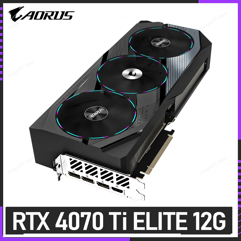 Imagem -05 - Gigabyte Gaming Aorus Rtx 4070 ti Elite 12g Nova Placa Gráfica Gddr6x 192bit Rtx 4070 Hdmi 2.1 16pin Gaming Gpu Placas de Vídeo Novo