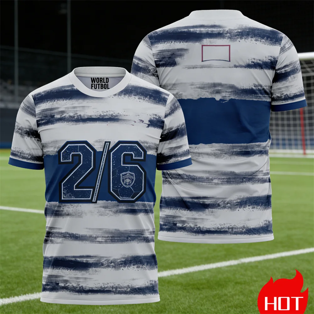Summer Men's Football Jersey retro stripes football T-shirt Quick drying round neck T-shirt Breathable jersey graphic t shirts