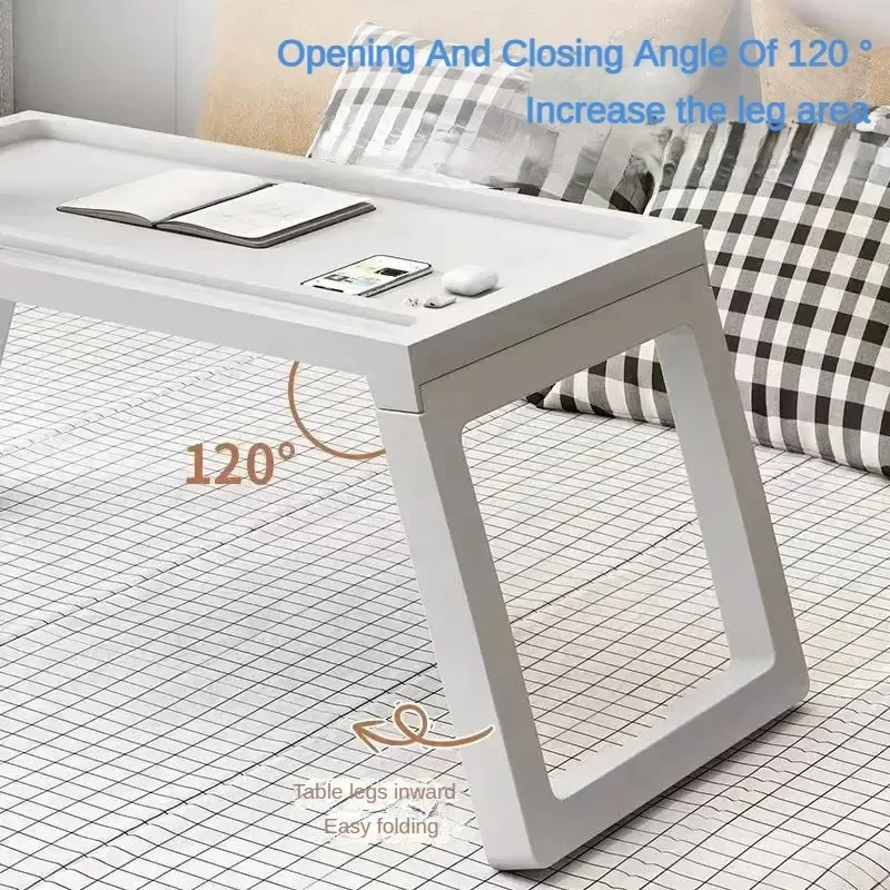 Bed Lazy Table Foldable Laptop Table Simple Bed Desk Portable Picnic Camping Table Bedroom Bay Window Dormitory Small Table view 3