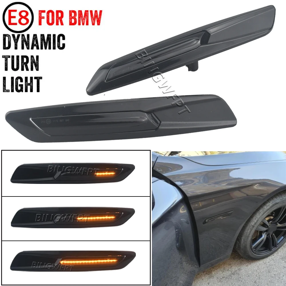 Sequential Dynamic Flash Amber LED Fender Side Marker Light For BMW F30 E90 E91 E92 E93 E46 E60 E61 Turn Signal Lamp