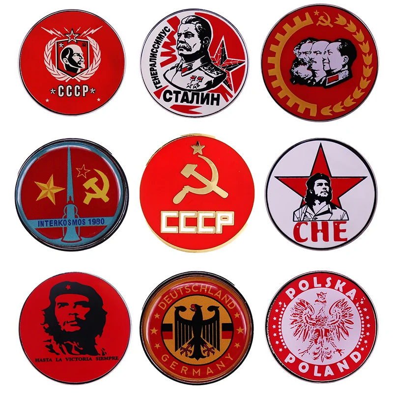 Stalin CCCP Brooch Badge Pin Che Guevara Chapter Polish Eagle Safety Pins Decoration Crafts