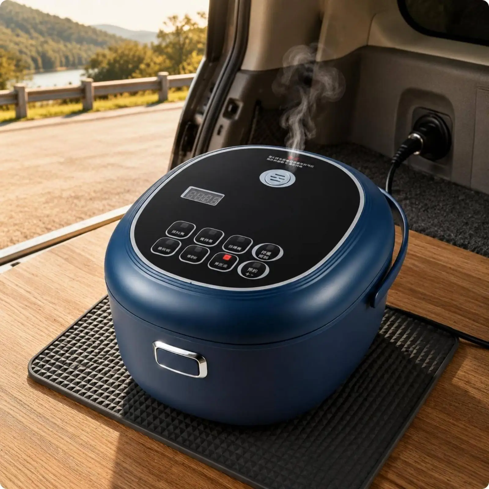 Portable Rice Cooker Road Trips Compatible Rice Cooker Compact Small Appliance Car, Truck, Road Trips