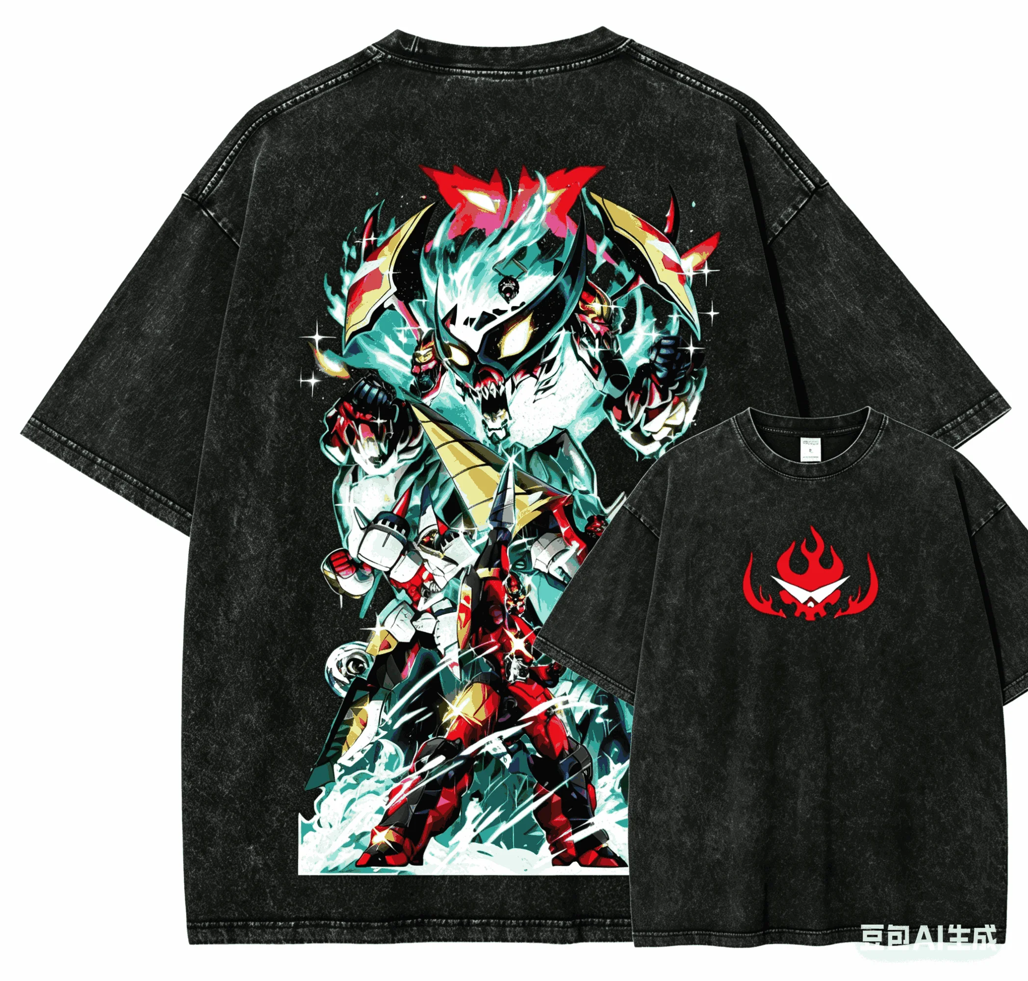 Tengen Toppa Washed T-shirt 2026 New Model personality Clothes shirt Year round clothing Streetwear Trendy hot product Couples