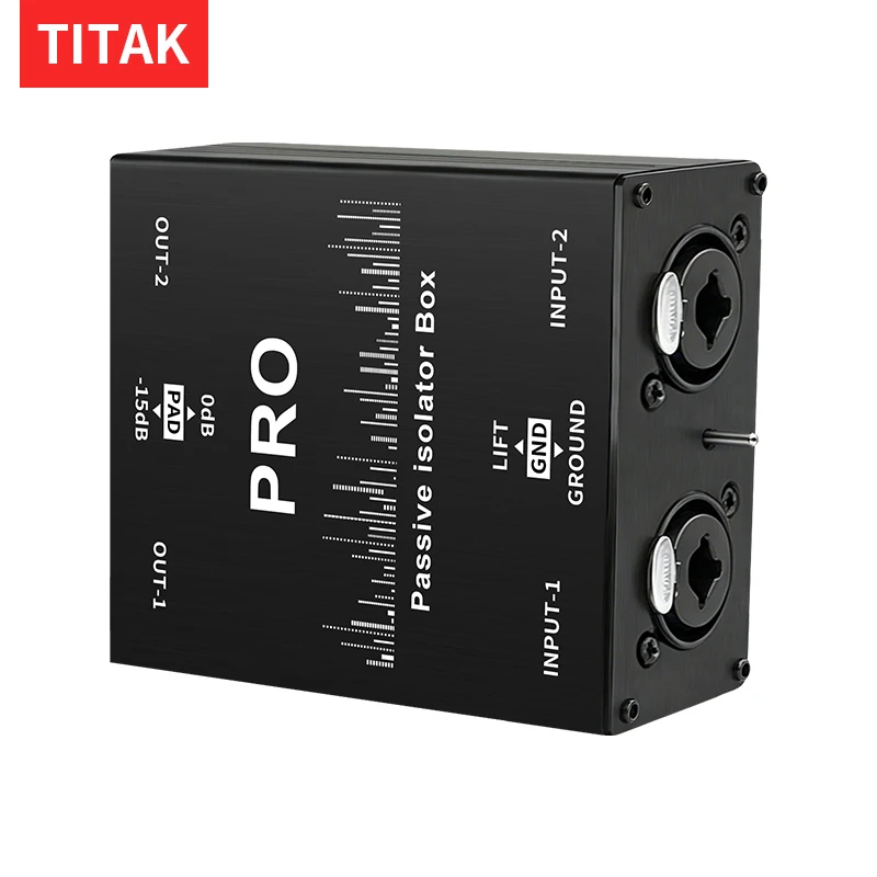 XLR 6.35mm Permalloy Audio Isolator Current Noise Eliminator Common Ground Filter for Microphone Mixer Live Broadcast Setup