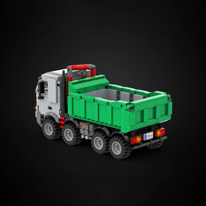 MOC Heavy-Duty 8x4 Engineering Truck Building Blocks Set Multi-Axle Construction Transport Vehicle Adult Collection Gift