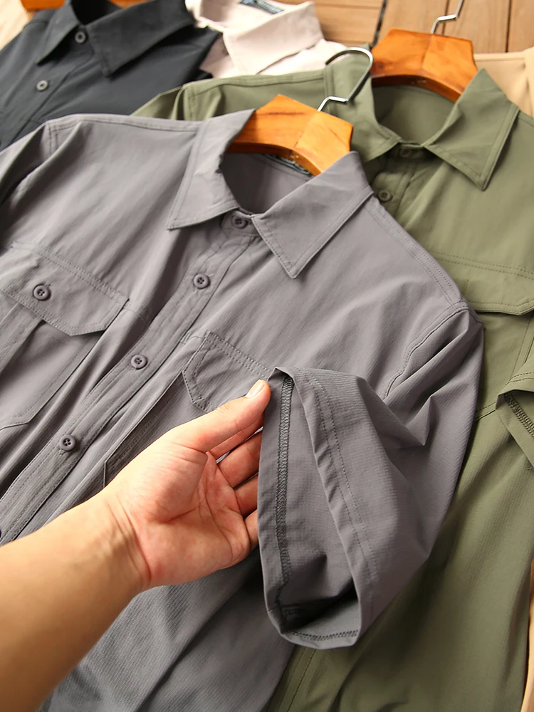 

American Sle Heavyweight Lightweight Qui Dry Four-Way Stretch Men's Outdoor Workwear Casual ort Sve irt