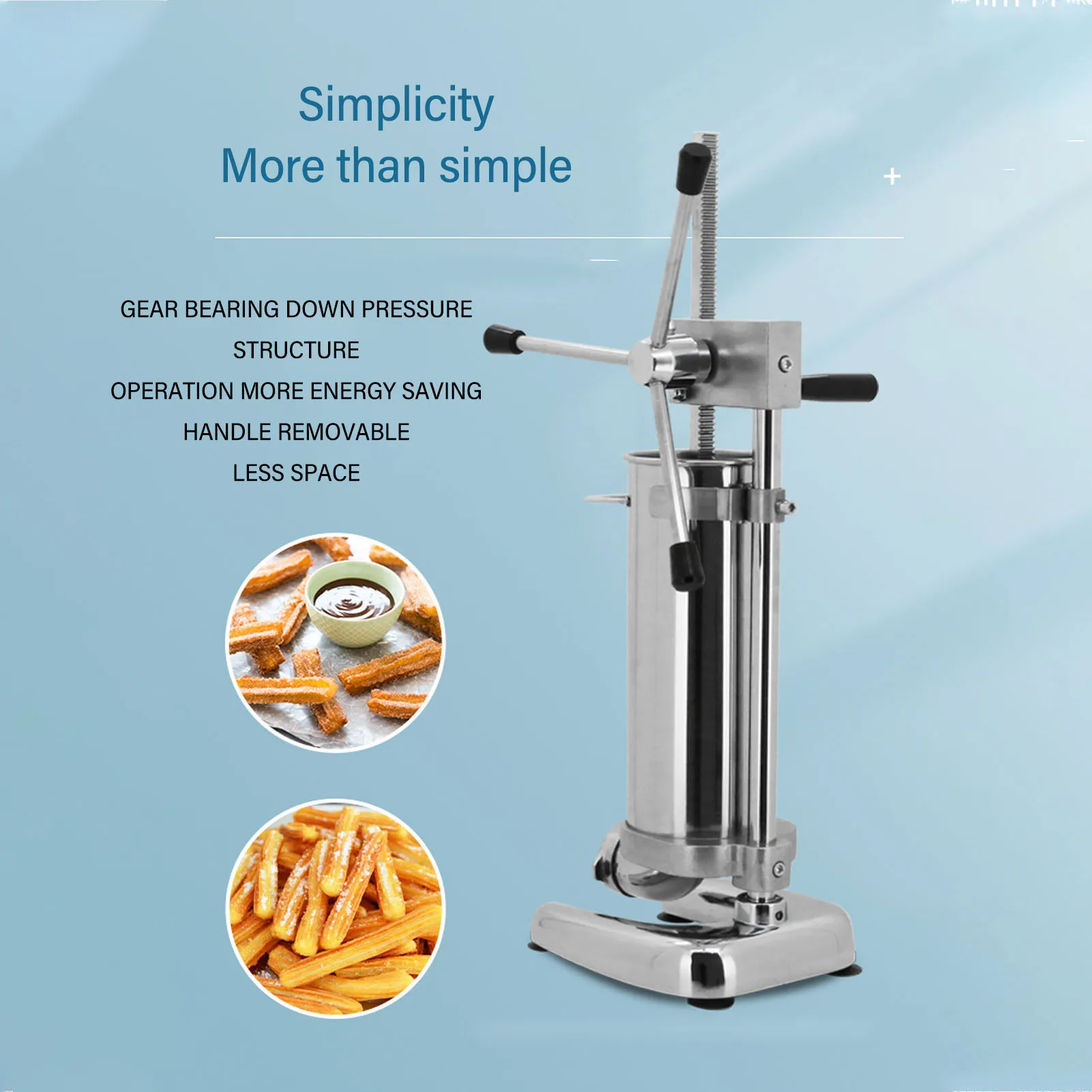 

Spanish Churro Maker Detachable Efficient Stainless Steel Widely Used Manual Vertical Spanish Churro Maker for Commercial Use