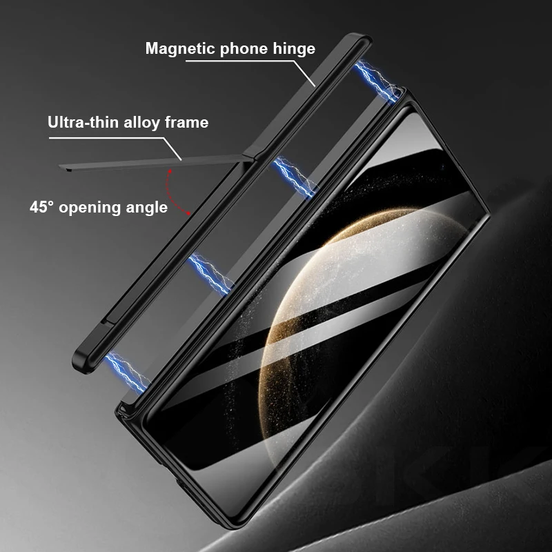 Ultra-thin Anti-scratch Plastic Case For Huawei Mate X3 X5 X6 Magnetic Hinge Stand Screen Glass Cover For Huawei Mate X6 Case view 5
