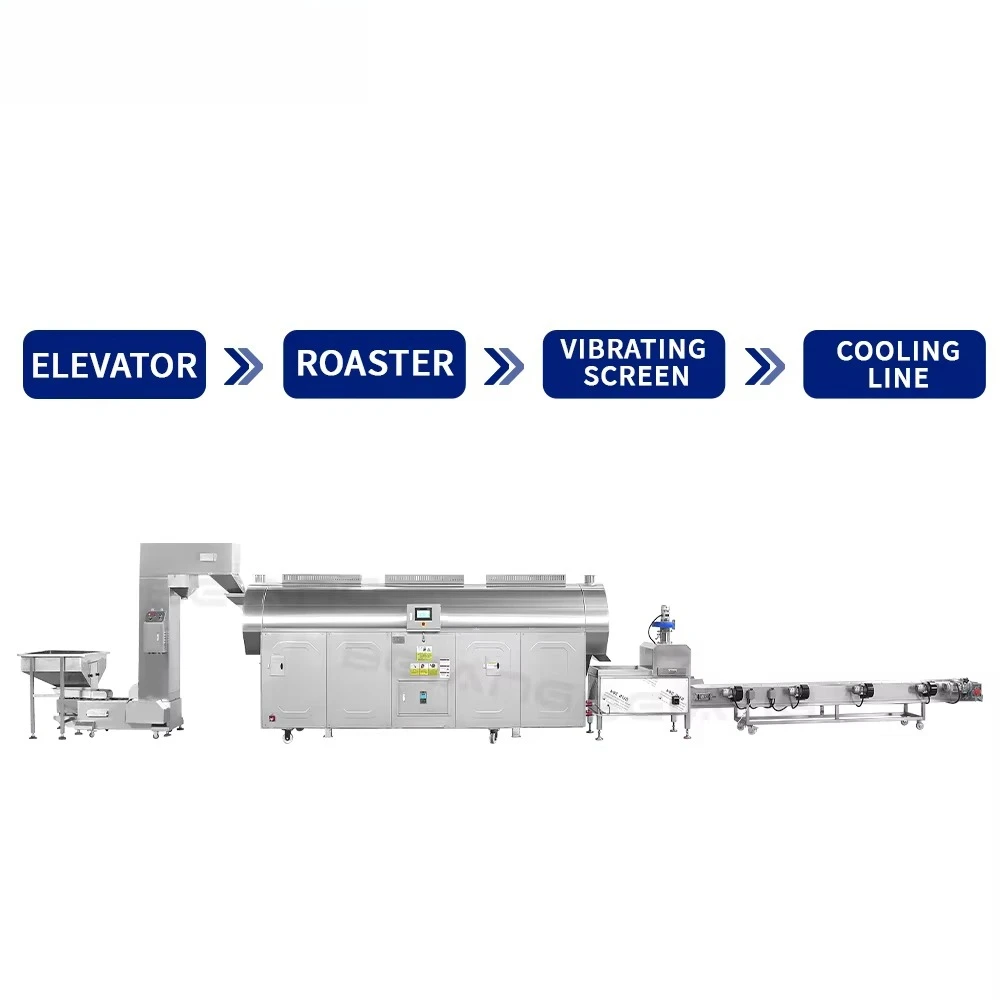 User-Friendly Cumin Seed Roasting Line Integrated Feeding Roasting Cooling Industrial Spice Processing Machine