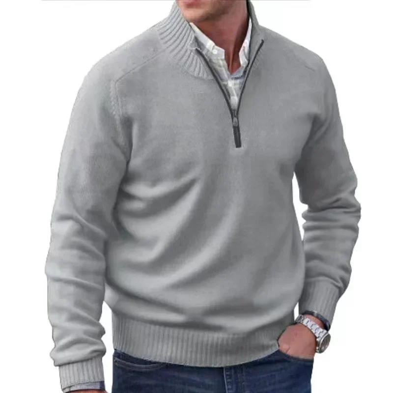 

2023 Men's casual loose fit oversized sweater, wool, men's solid color, versatile, personalized, simple and warm sweater