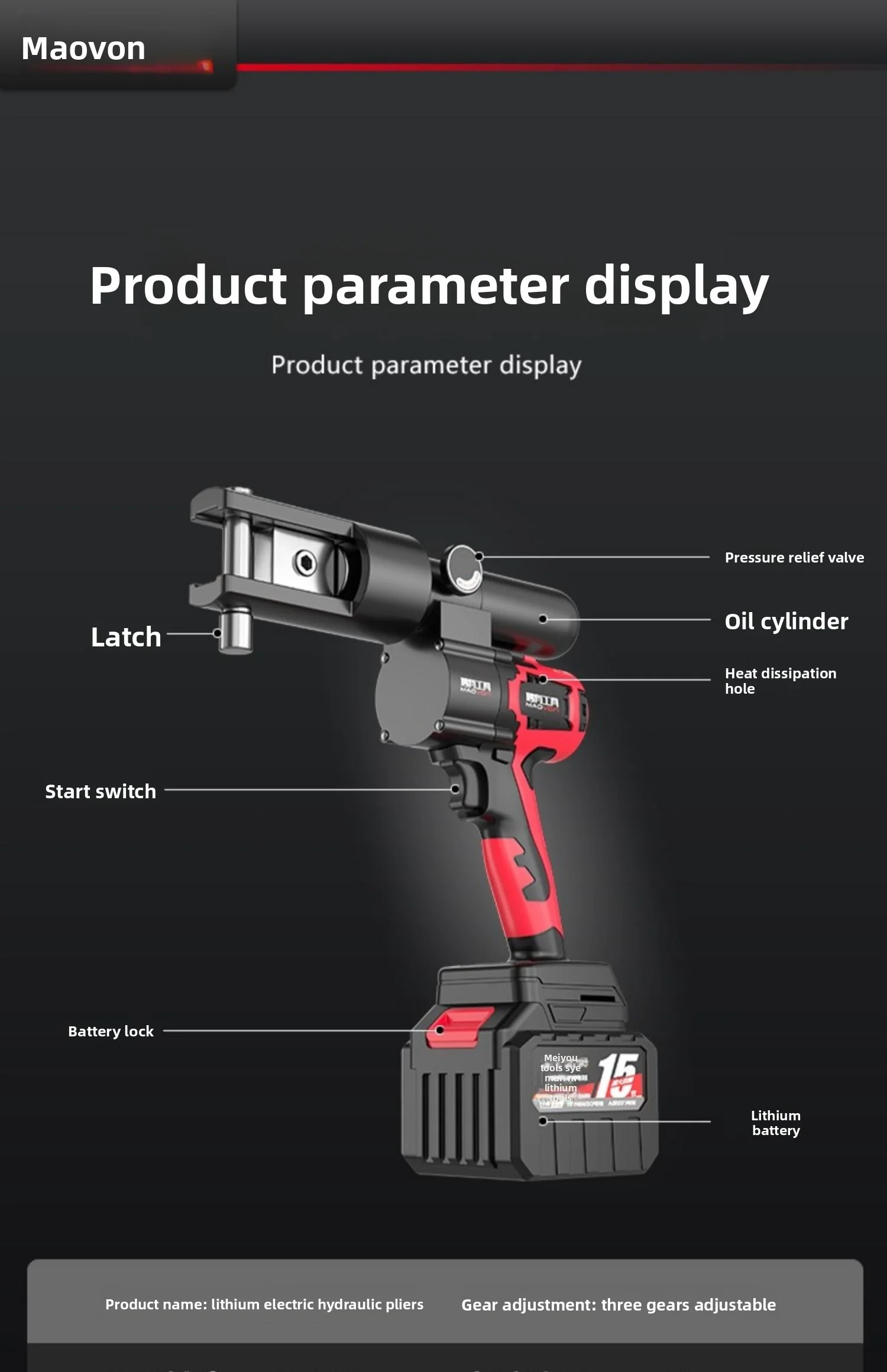 Pinze idrauliche elettriche, pinze per collegamento idraulico, pinze elettriche, terminali per cavi, pinze per cavi a pressione con naso in rame