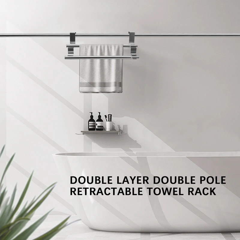 ABRE-Porte-serviettes de cuisine extensible, double porte-serviettes T1, adapté à un ajustement universel à l'intérieur ou à l'extérieur