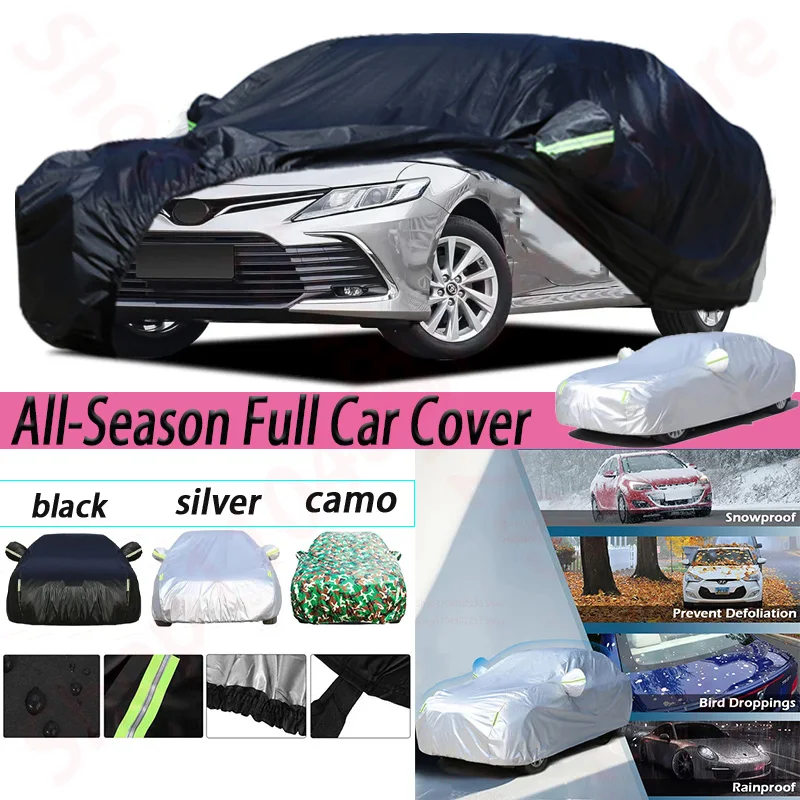 

Car Covers Fit Toyota Camry/Honda Accord Waterproof All Weather Full Exterior Cover Rain Sun Hail Protector with Reflective Stri