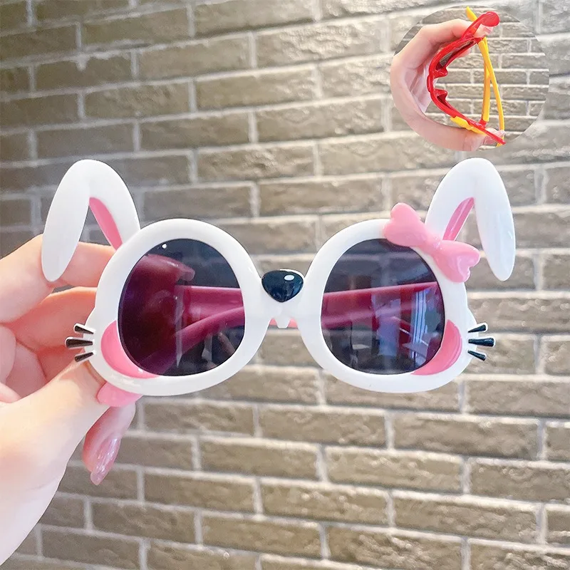 Kids Sunglasses Cartoon Bunny Shape Sun Glasses Trendy Children's Outdoor Sunglasses Shades,Birthday Party Funny Photo Props