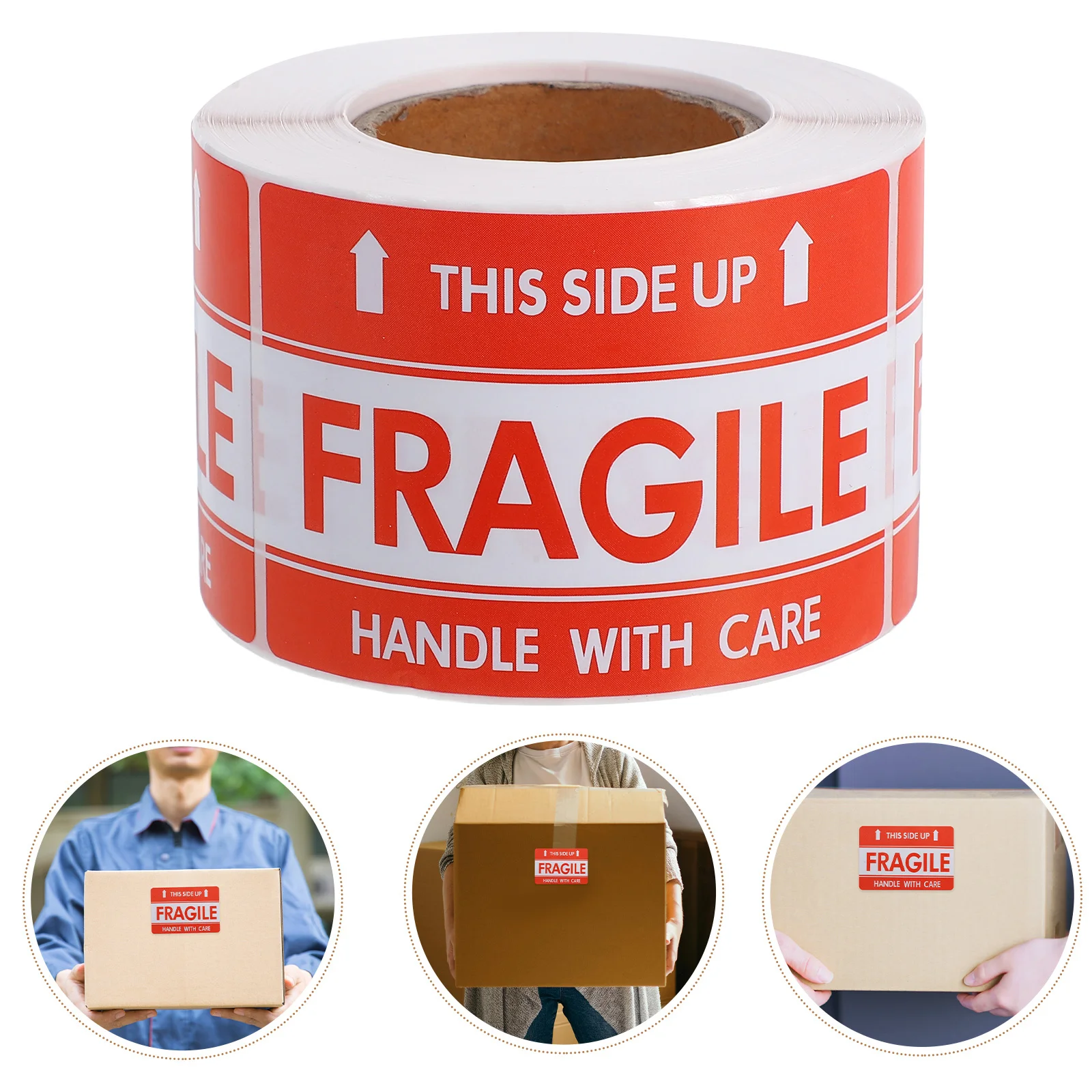 

1 Roll Red Warning High Adhesive Visibility Easy Peel Shipping Logistics Warehousing Packaging Supplies Small Business Glass