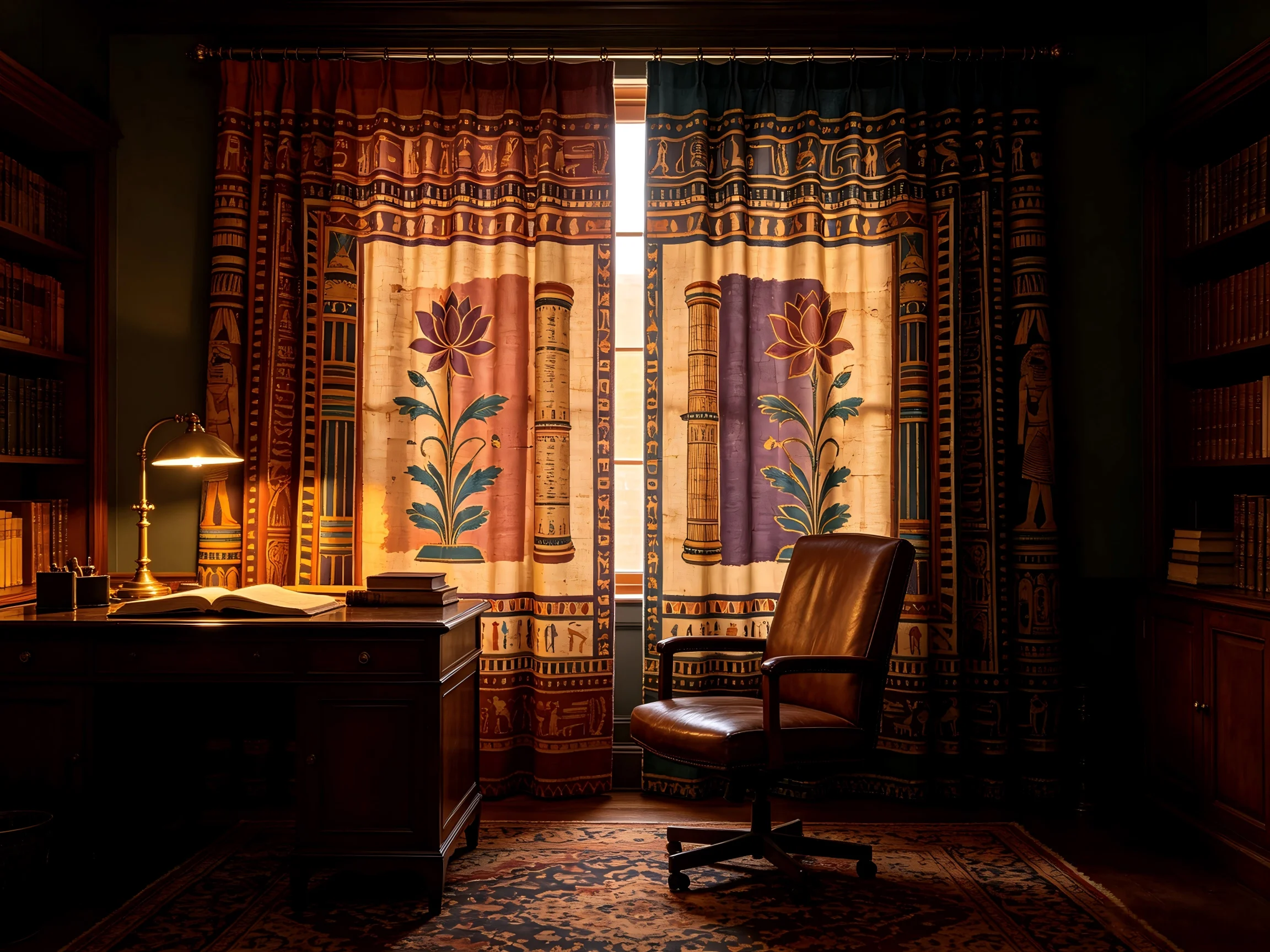 200149   Sandalwood paper pattern brushed cotton curtain