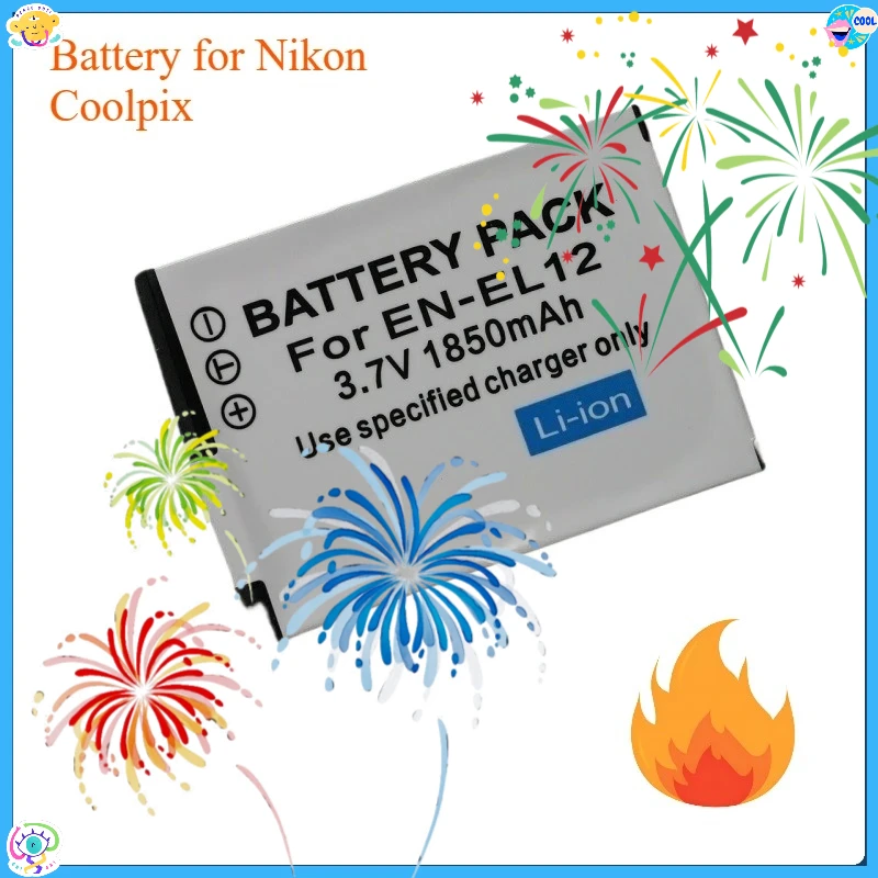 

1850mAh for EN-EL12 ENEL12 Battery for Nikon Coolpix A1000 S9700 S9500 S9400 S8100 B600 W300 A900 AW100 AW110 AW130 AW120