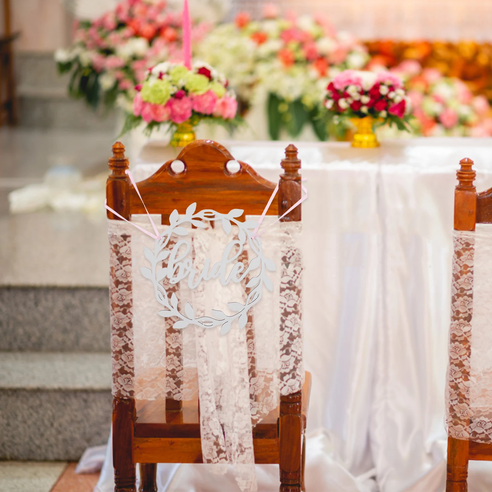 

Wedding Chair Decoration Bride Groom Wood Signs Reserved Seating Craftsmanship Elegant Portable Reusable Long Term Mr Mrs Sign