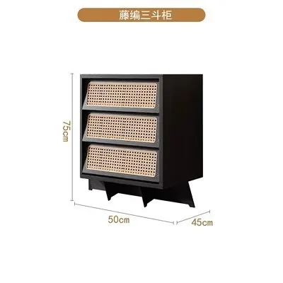 Armoire nordique en rotin à neuf pantoufles, meuble d'entrée simple pour salon, bois massif japonais