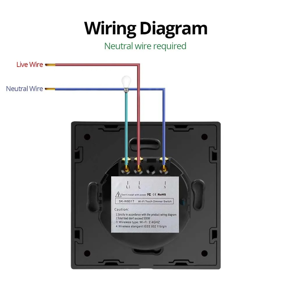 Imagem -06 - Wallpad Dimmer wi fi Interruptor de Toque da ue Casa Inteligente Interruptores Ewelink Aplicativo Funciona com o Google Casa Alexa Controle Voz 500w Ac90250v