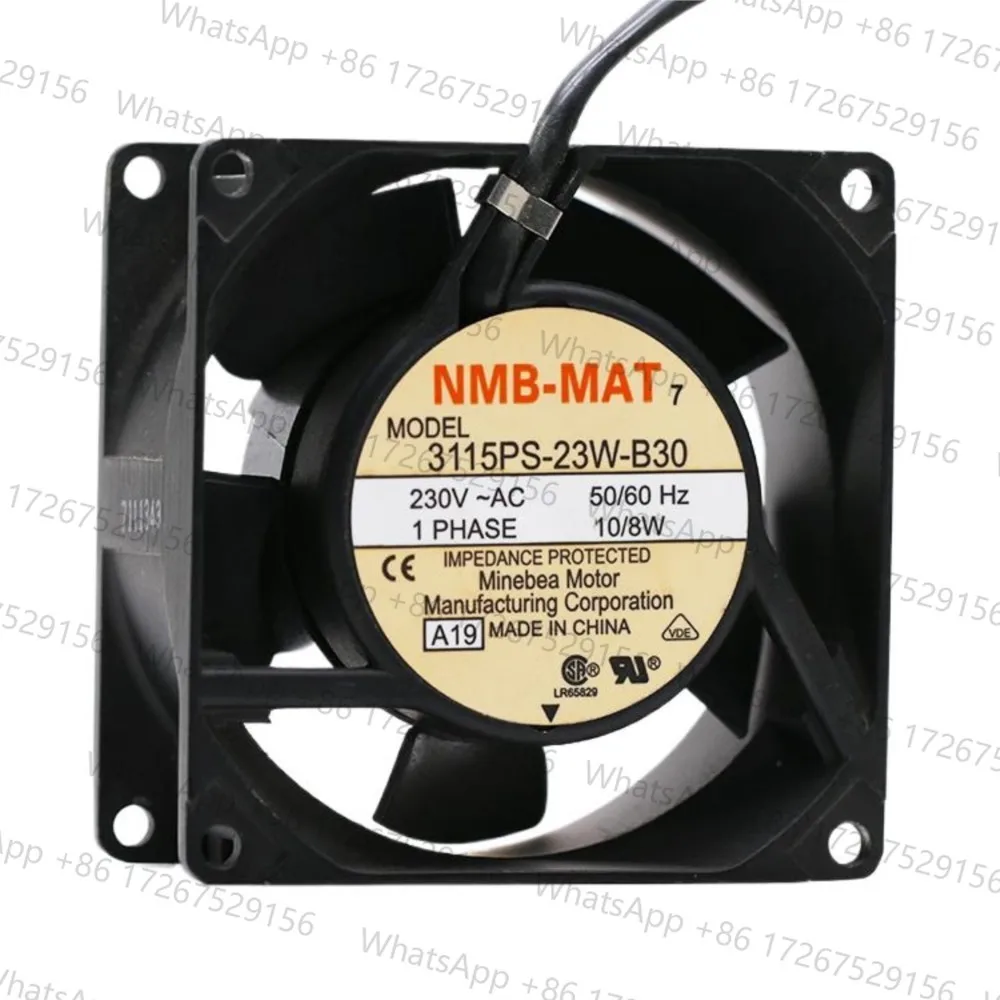 NMB-MAT 80mm 8cm AC Fan 3115PS-23W-B30 8038 230V High Temperature Resistant Aluminum Frame Cabinets Cooling Fan