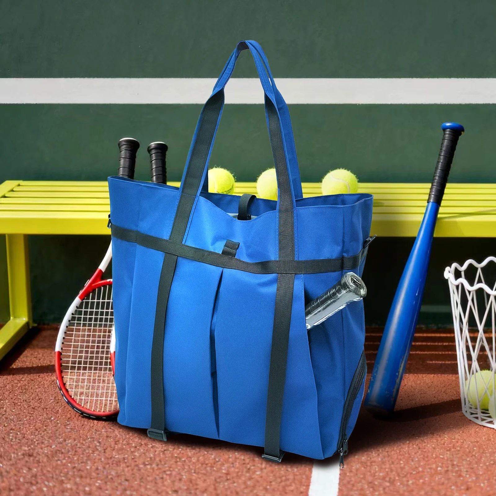 

Jusenda Outdoor Tennis Padel Bag, Sports Fitness Tote Bag, Sling Oxford Racket Bag with Shoe Compartment, Badminton Tennis Bag