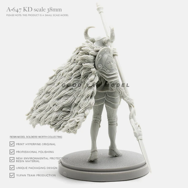 KD 38mm Beauty Soldier A-647 Unpainted Microscopic Resin Modeling Resin