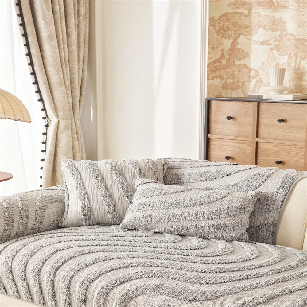 Sofa Cushion New Style Imitation Cotton and Linen All-season Anti-slip Cross-border Sofa Cover Full-cover Sofa Scarf