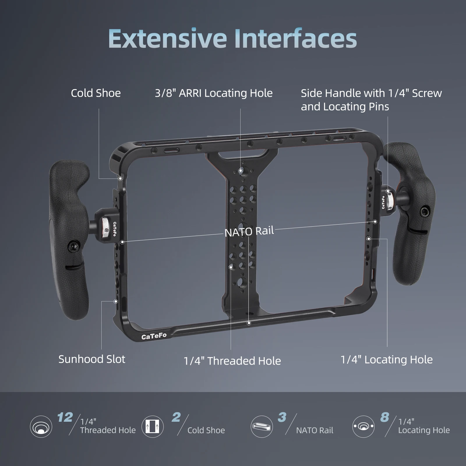 YoloLiv YoloBox Ultra Cage with Handle Kit, Full Aluminum Alloy Cage with Left and Right 1/4'' Handles from CaTeFo YL01K