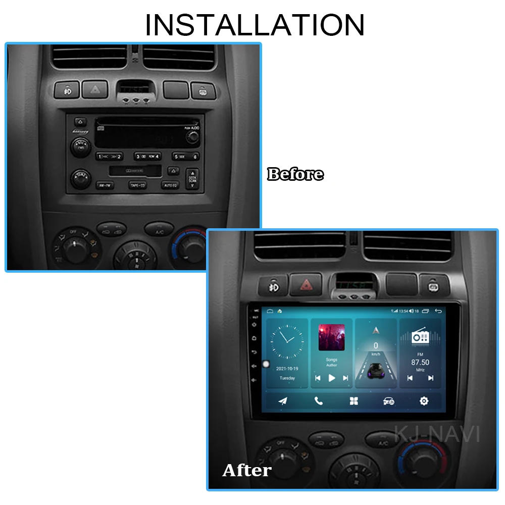 Android 14 Leitor de rádio de vídeo do carro, navegação GPS, leitor multimídia para Hyundai Santa Fe SM 2000-2012, JAC S1 Rein 1 2007-2013