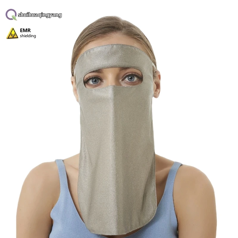 Authentic electromagnetic radiation protective silver fiber single-layer face mask Computer EMF shielding double-layer face mask