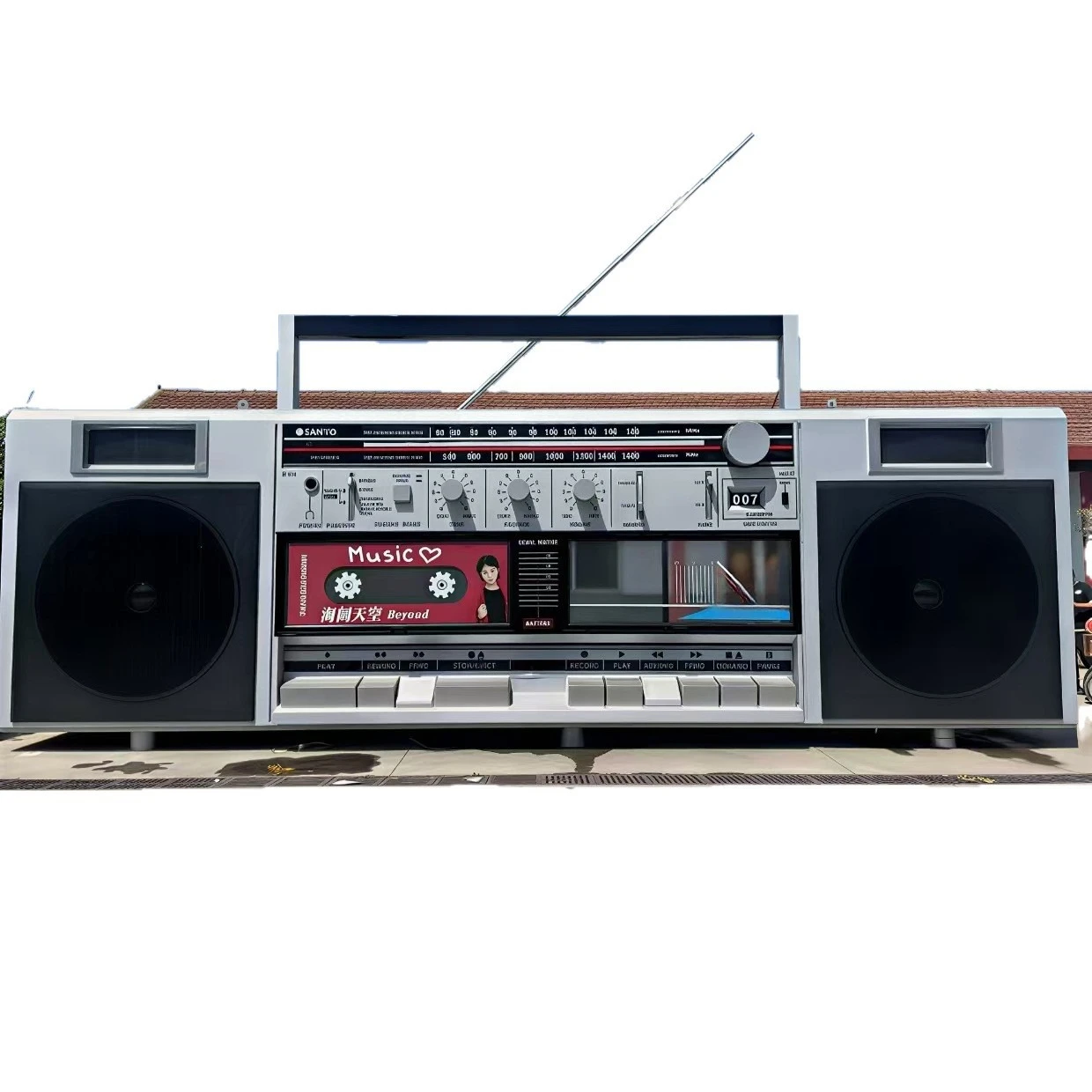 Giant Internet celebrity retro mobile large radio recorder dining car, stall commercial cloud warehouse ice cream snack truck