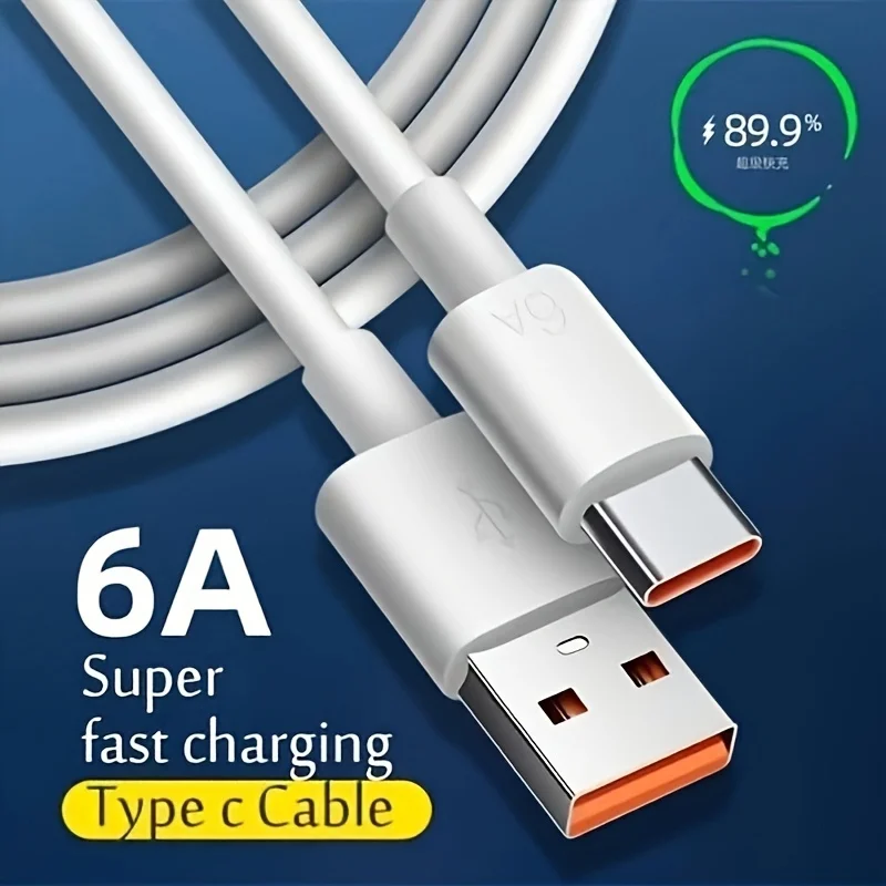 Original 6A Usb Type C Cable Charger 120w Turbo Tipo Fast Charging For Mi 13 12 11 10 Pro ultra Poco x3 Redmi Note K50 40