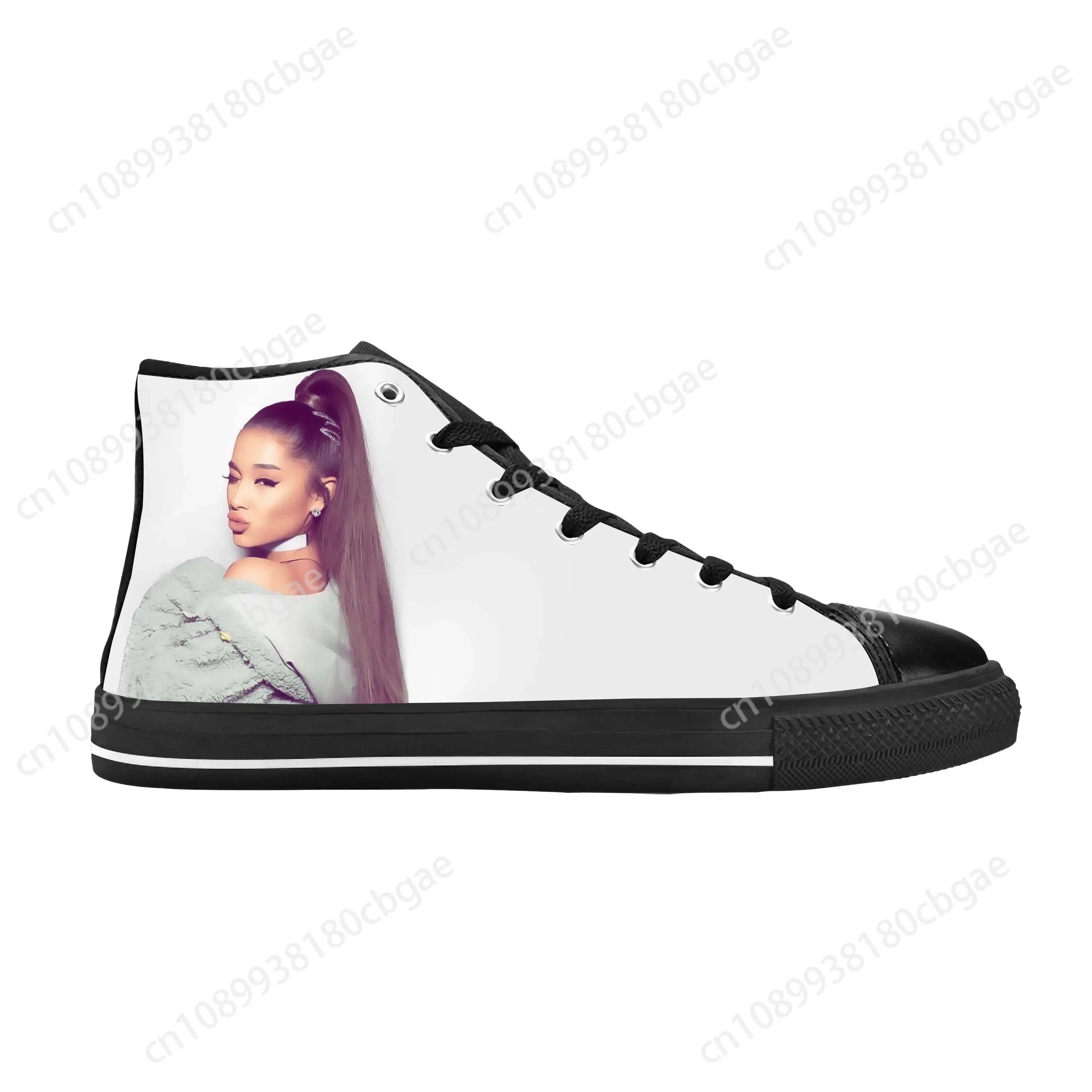 Pop Singer Music Ariana Cute Fashion Popular Rock Casual Cloth Shoes High Top Comfortable Breathable 3D Print Men Women Sneakers