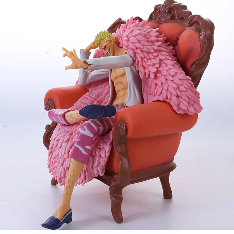 23cm Anime One Piece GK Doflamingo Dracule Mihawk Sand Crocodile Crocodile Sofa Hand Model Ornament Figure Toys