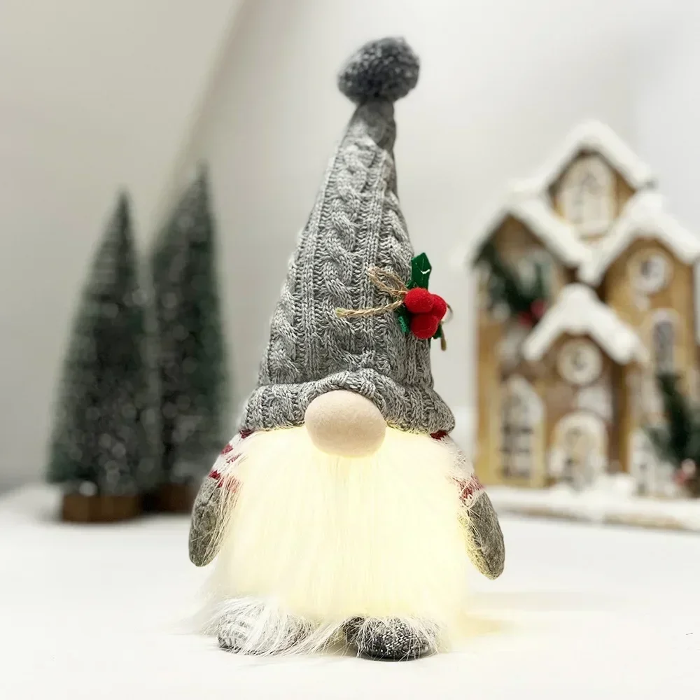 Christmas Doll Gift Ornament Christmas High end Lantern Dwarf Knitted Hat Rudolf Doll Ornament santa gnome dekoracje świąteczne