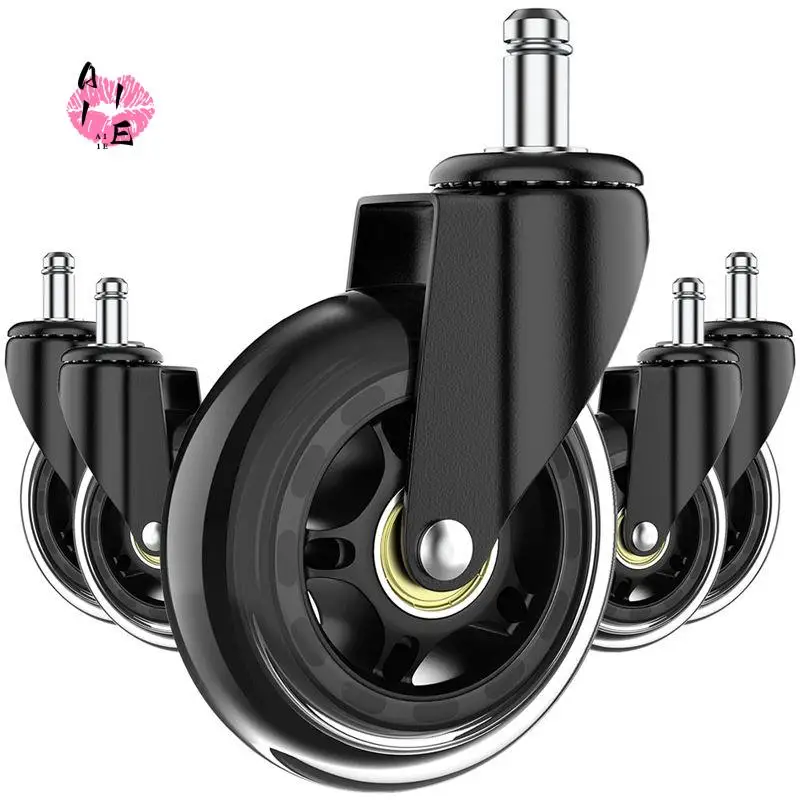 A11E-3Inch Replacement Soft Mute Desk Caster Wheels For Work & Gaming Chair, Heavy Duty And Safe