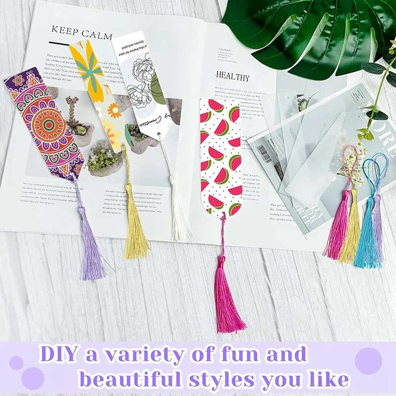 1Set Multicolor+Transparent Sublimation Acrylic Book Markers DIY Crafts Projects Sublimation Accessories For Women