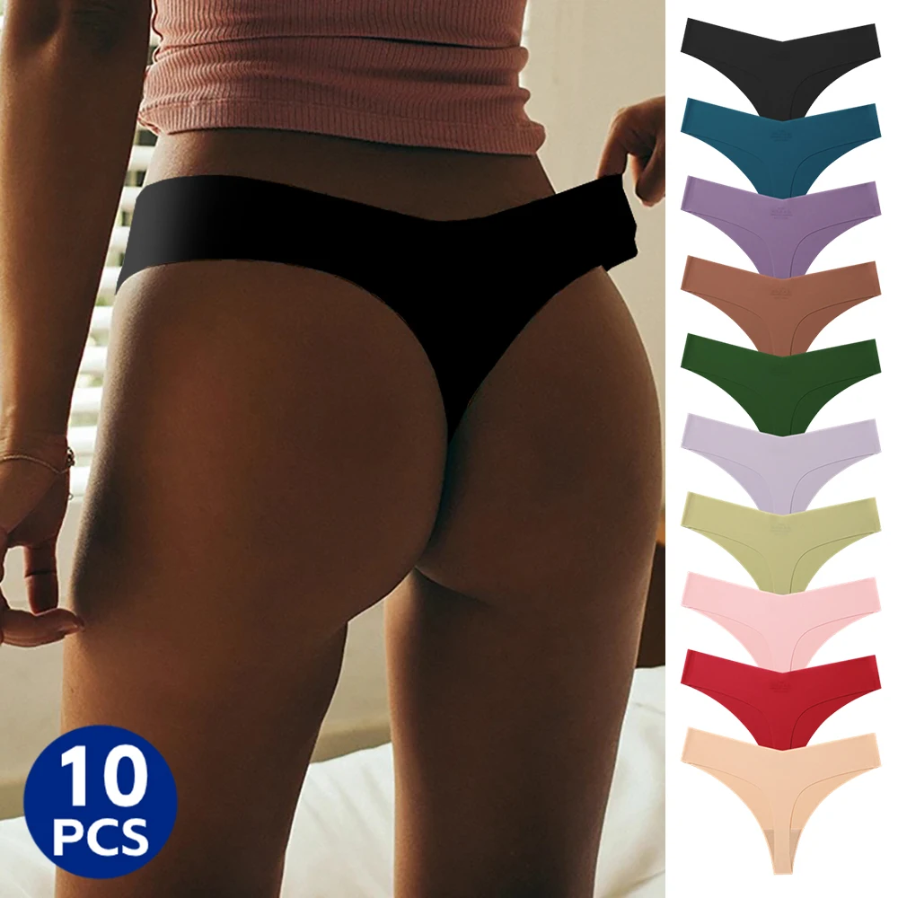 SURAEVA 10Pcs/Set Sexy G Strings Thongs Women's Panties Female Underwear Seamless