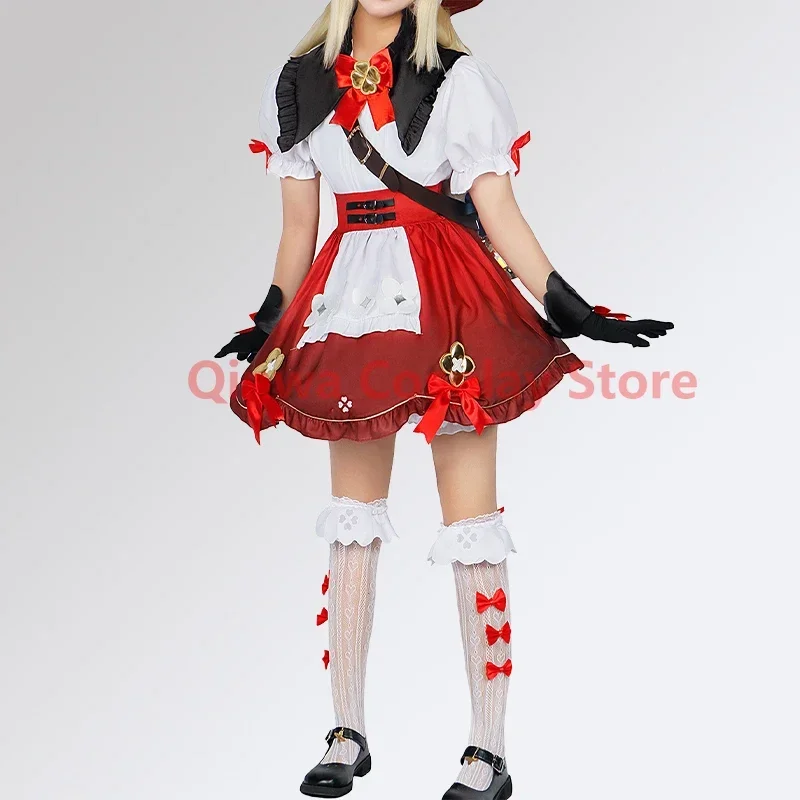 Genshin Impact Klee new skin Cosplay Costume Uniform Jacquard Fabric Anime Chinese Style Halloween Costumes for Women Game