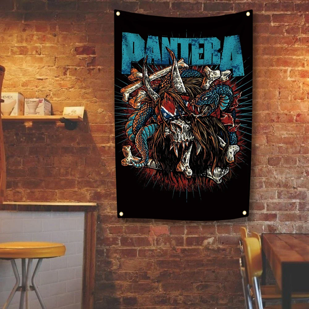Rock Band Panteras Tapestry Aesthetic Home Decoration Wall Hanging Flag Bedroom Dorm Background Banner Room Club Bar Cafe Decor view 4