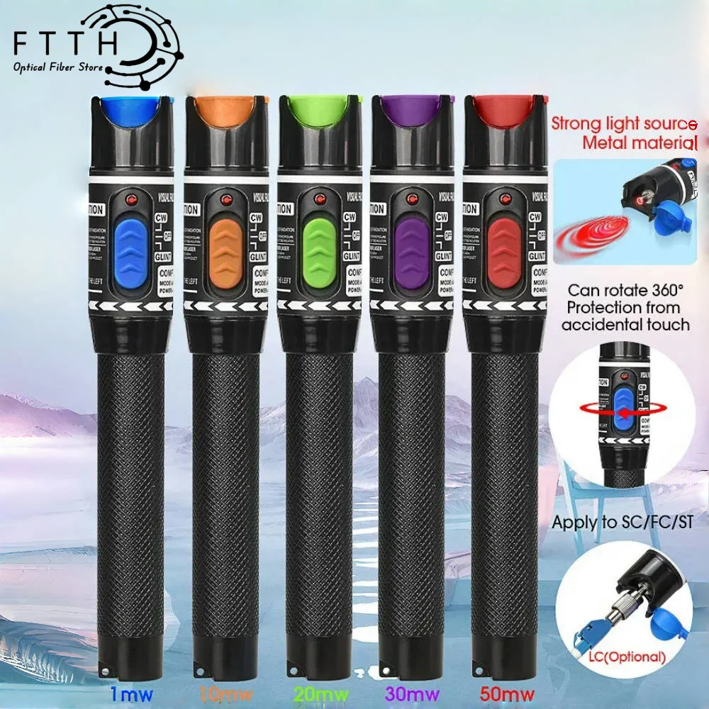 

VFL Fiber Optical Cable Tester Pen Type Fiber Optic Test Tool ,5K/10MW/20MW/30MW 10/20/30mW,Visual Fault Locator for FC/SC/ST